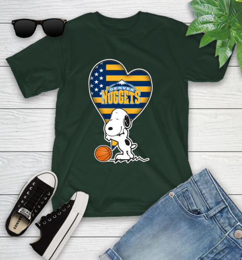 Denver Nuggets NBA Basketball The Peanuts Movie Adorable Snoopy Youth T-Shirt 5