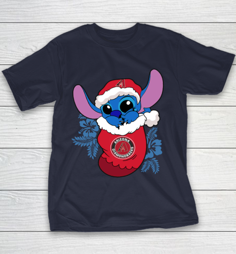 Arizona Diamondbacks Christmas Stitch In The Sock Funny Disney MLB Youth T-Shirt 4