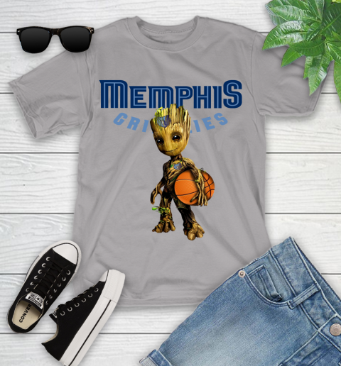 Memphis Grizzlies NBA Basketball Groot Marvel Guardians Of The Galaxy Youth T-Shirt 4