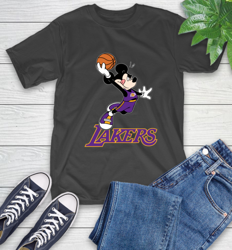 NBA Basketball Los Angeles Lakers Cheerful Mickey Mouse Shirt T-Shirt