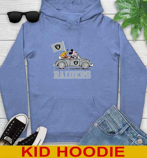 NFL Football Oakland Raiders Pluto Mickey Driving Disney Shirt Youth Hoodie 12