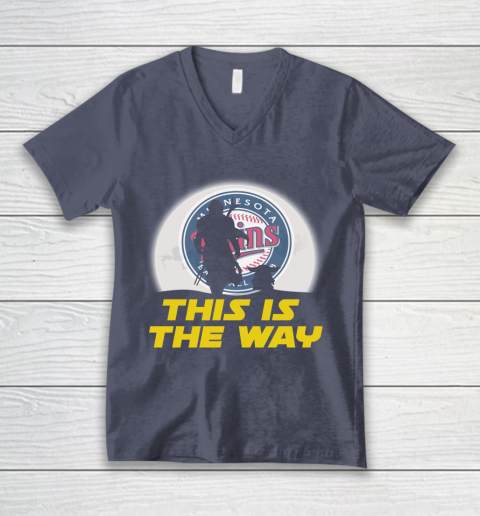 Minnesota Twins MLB Baseball Star Wars Yoda And Mandalorian This Is The Way V-Neck T-Shirt 7