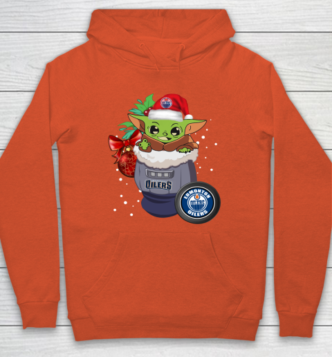Edmonton Oilers Christmas Baby Yoda Star Wars Funny Happy NHL Hoodie 5