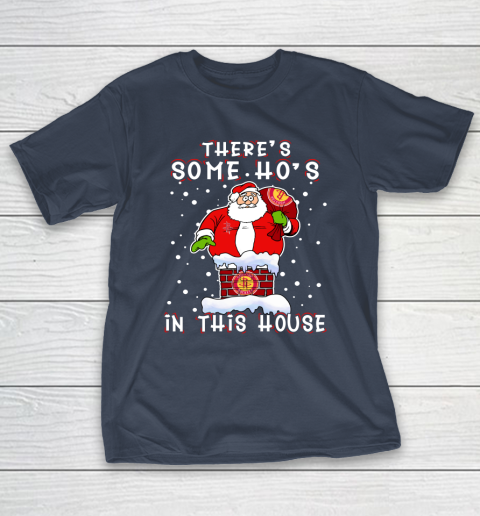 Houston Rockets Christmas There Is Some Hos In This House Santa Stuck In The Chimney NBA T-Shirt 3