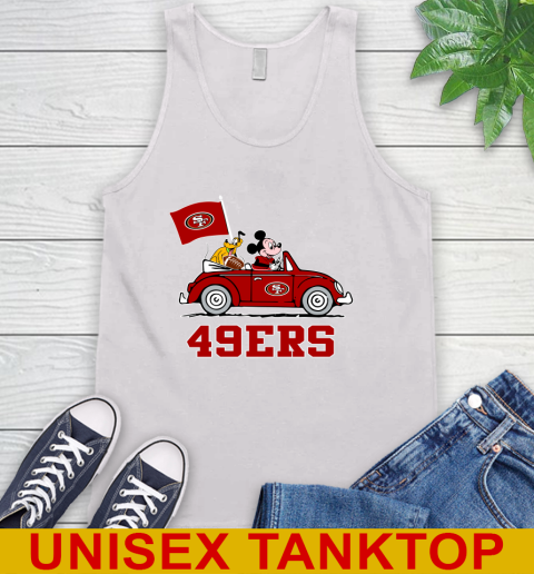 NFL Football San Francisco 49ers Pluto Mickey Driving Disney Shirt Tank Top