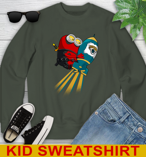 NFL Football Jacksonville Jaguars Deadpool Minion Marvel Shirt Youth Sweatshirt 8