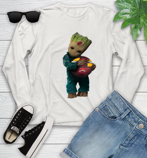 NBA Groot Guardians Of The Galaxy Basketball Sports Miami Heat Youth Long Sleeve 12