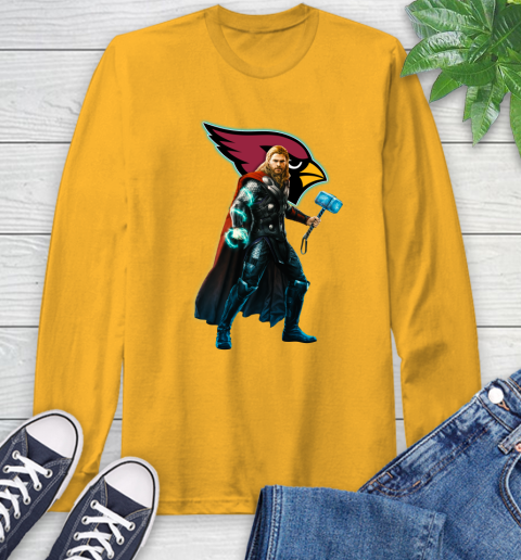 NFL Thor Avengers Endgame Football Arizona Cardinals Long Sleeve T-Shirt 3