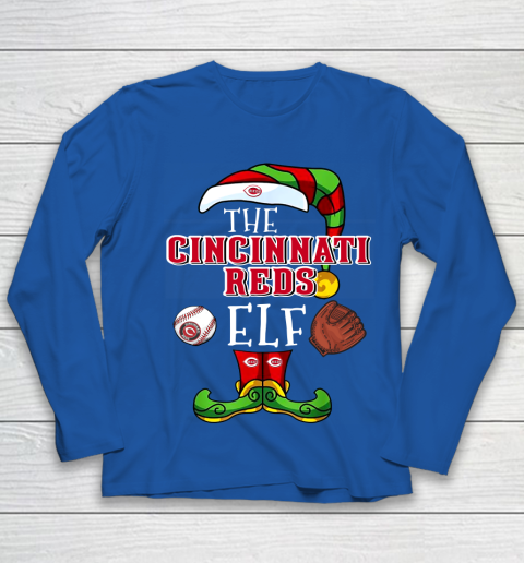 Cincinnati Reds Christmas ELF Funny MLB Youth Long Sleeve 7