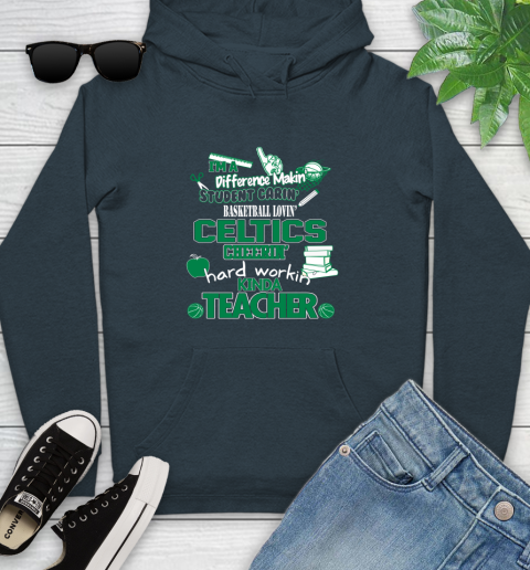 Boston Celtics NBA I'm A Difference Making Student Caring Basketball Loving Kinda Teacher Youth Hoodie 10