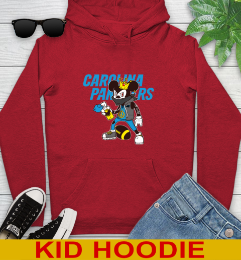 Carolina Panthers NFL Football Mickey Peace Sign Sports Youth Hoodie 11
