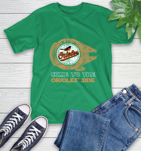 MLB Come To The Baltimore Orioles Side Star Wars Baseball Sports T-Shirt 7