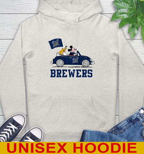 MLB Baseball Milwaukee Brewers Pluto Mickey Driving Disney Shirt Hoodie 12