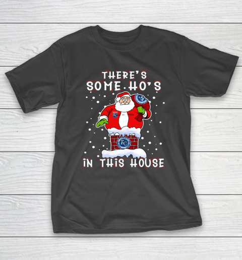 Kansas City Royals Christmas There Is Some Hos In This House Santa Stuck In The Chimney MLB T-Shirt