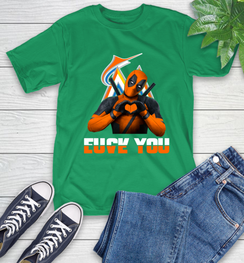 MLB Miami Marlins Deadpool Love You Fuck You Baseball Sports T-Shirt 7