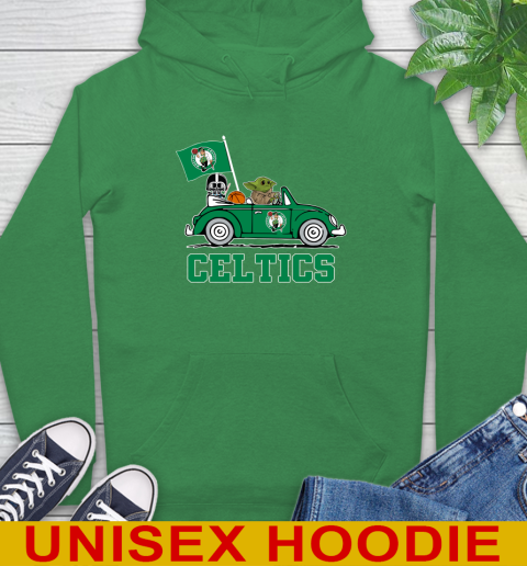 NBA Basketball Boston Celtics Darth Vader Baby Yoda Driving Star Wars Shirt Hoodie 8