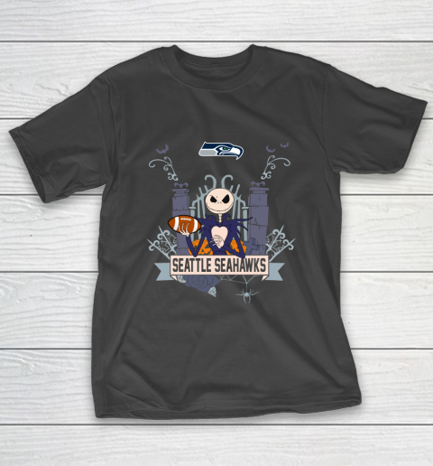 NFL Seattle Seahawks Football Jack Skellington Halloween T-Shirt