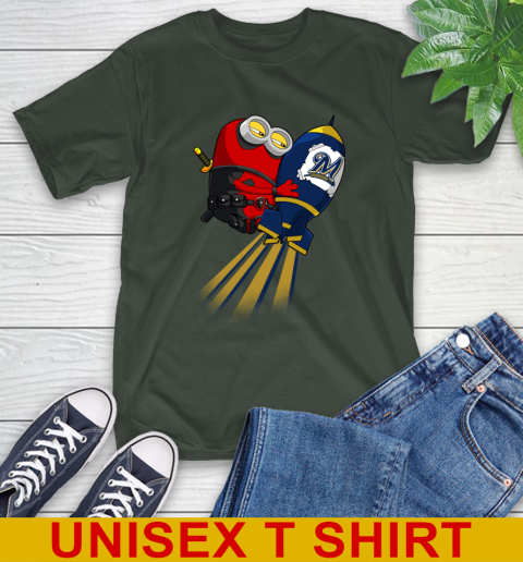 MLB Baseball Milwaukee Brewers Deadpool Minion Marvel Shirt T-Shirt 6