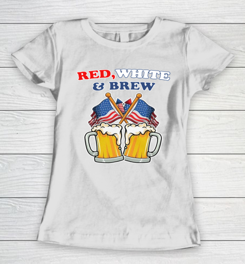 Beer Lover Funny Shirt BEER RED WHITE AND BREW 4TH OF JULY Women's T-Shirt