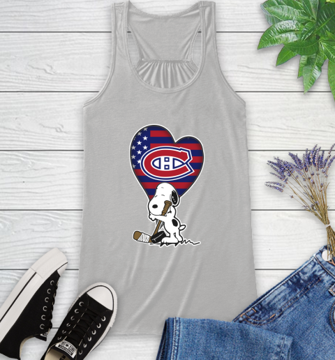 Montreal Canadiens NHL Hockey The Peanuts Movie Adorable Snoopy Racerback Tank