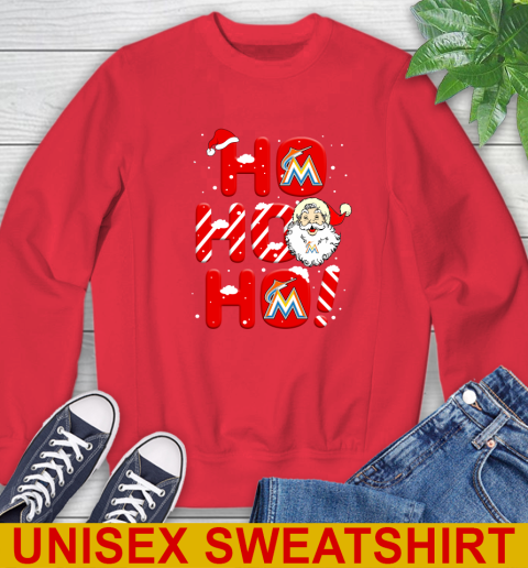 Miami Marlins MLB Baseball Ho Ho Ho Santa Claus Merry Christmas Shirt Sweatshirt 12