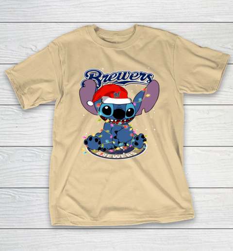 Milwaukee Brewers MLB noel stitch Baseball Christmas T-Shirt 5