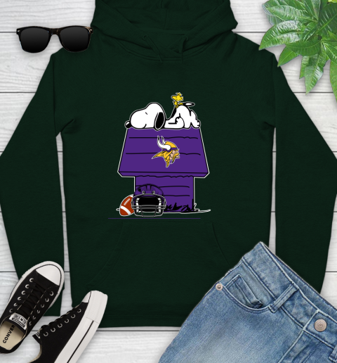 Minnesota Vikings NFL Football Snoopy Woodstock The Peanuts Movie Youth Hoodie 13