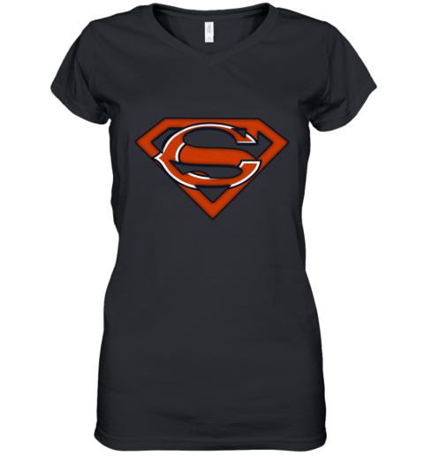 We Are Undefeatable The Chicago Bears x Superman NFL Women's V-Neck T-Shirt