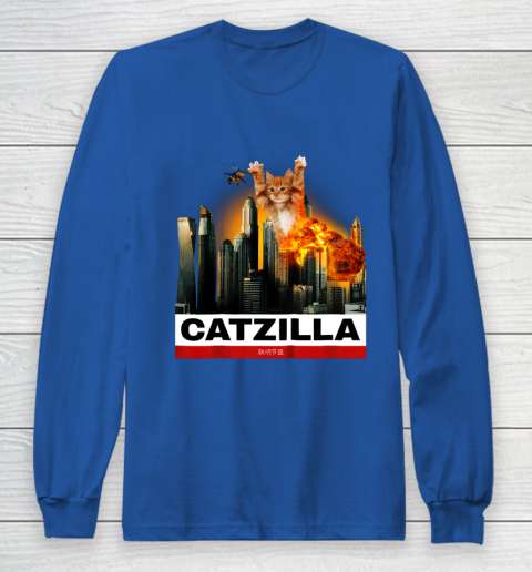 CATZILLA  Funny Kitty Tshirt for Cat lovers to Halloween Long Sleeve T-Shirt 6