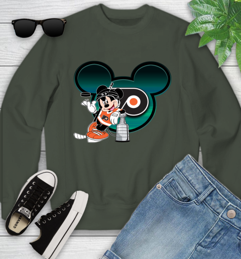 NHL Philadelphia Flyers Stanley Cup Mickey Mouse Disney Hockey T Shirt Youth Sweatshirt 10