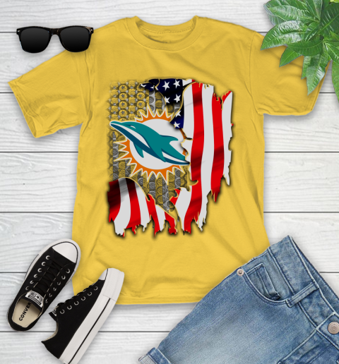 Miami Dolphins NFL Football American Flag Youth T-Shirt 10