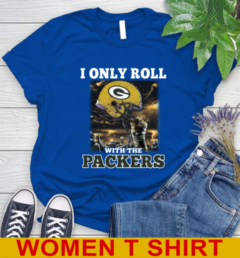 Green Bay Packers NFL Football I Only Roll With My Team Sports Women's T-Shirt - Image 11