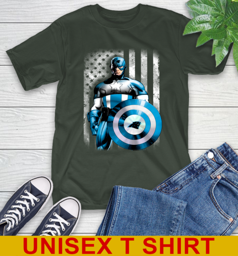 Carolina Panthers NFL Football Captain America Marvel Avengers American Flag Shirt T-Shirt 6