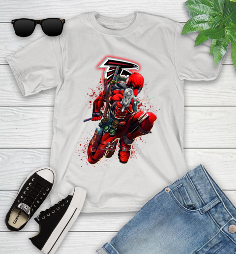NFL Deadpool Marvel Comics Sports Football Atlanta Falcons Youth T-Shirt