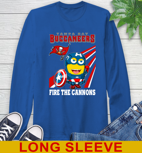 NFL Football Tampa Bay Buccaneers Captain America Marvel Avengers Minion Shirt Long Sleeve T-Shirt 11