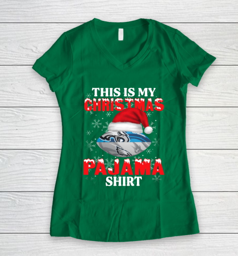 Philadelphia Eagles This Is My Christmas Pajama Shirt NFL Women's V-Neck T-Shirt 3