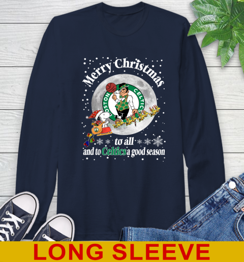 Boston Celtics Merry Christmas To All And To Celtics A Good Season NBA Basketball Sports Long Sleeve T-Shirt 3