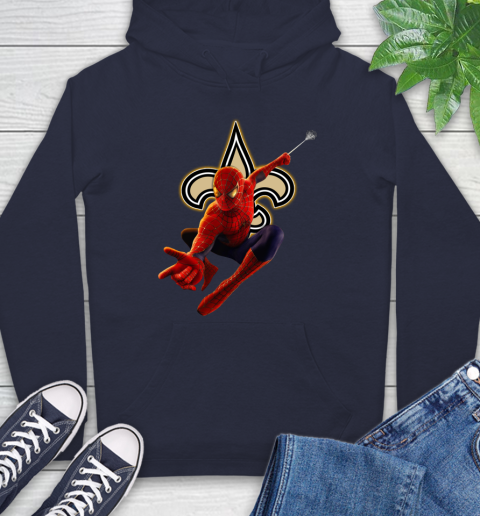 NFL Spider Man Avengers Endgame Football New Orleans Saints Hoodie 4