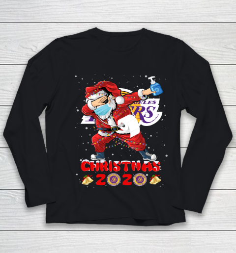 Los Angeles Lakers Funny Santa Claus Dabbing Christmas 2020 NBA Youth Long Sleeve