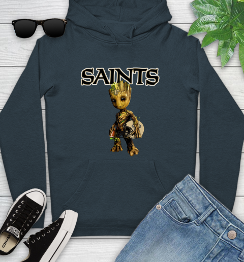 New Orleans Saints NFL Football Groot Marvel Guardians Of The Galaxy Youth Hoodie 8