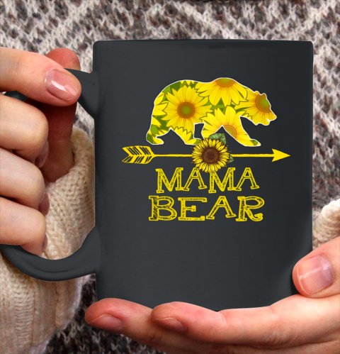 Mama Bear Sunflower T Shirt Funny Mother Father Gift Ceramic Mug 11oz