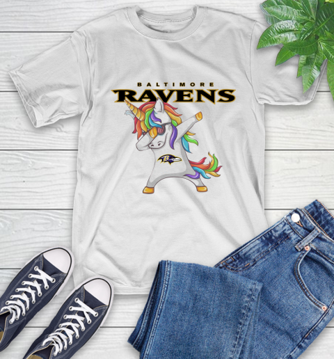 Baltimore Ravens NFL Football Funny Unicorn Dabbing Sports T-Shirt