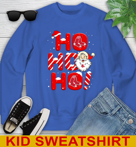 Boston Red Sox MLB Baseball Ho Ho Ho Santa Claus Merry Christmas Shirt Youth Sweatshirt 6
