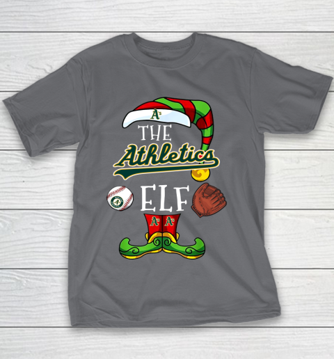Oakland Athletics Christmas ELF Funny MLB Youth T-Shirt 5