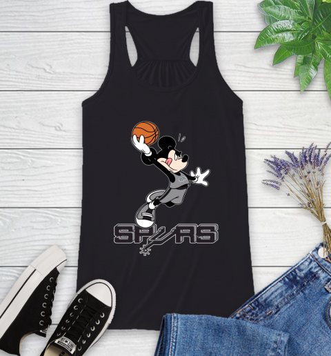 NBA Basketball San Antonio Spurs Cheerful Mickey Mouse Shirt Racerback Tank