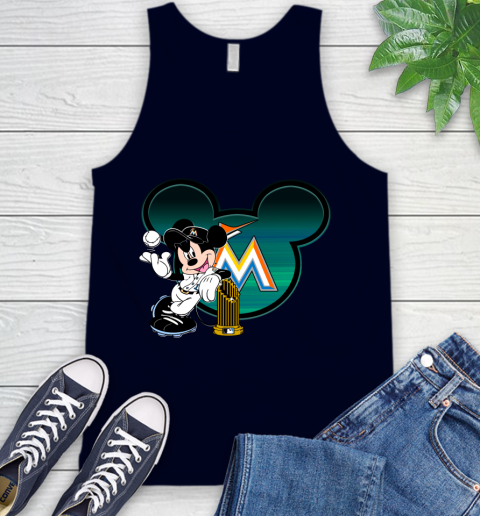 MLB Miami Marlins The Commissioner's Trophy Mickey Mouse Disney Tank Top 3
