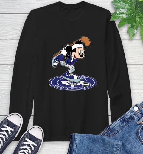 NHL Hockey Toronto Maple Leafs Cheerful Mickey Disney Shirt Long Sleeve T-Shirt