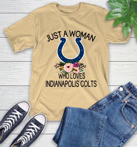 NFL Just A Woman Who Loves Indianapolis Colts Football Sports T-Shirt 6