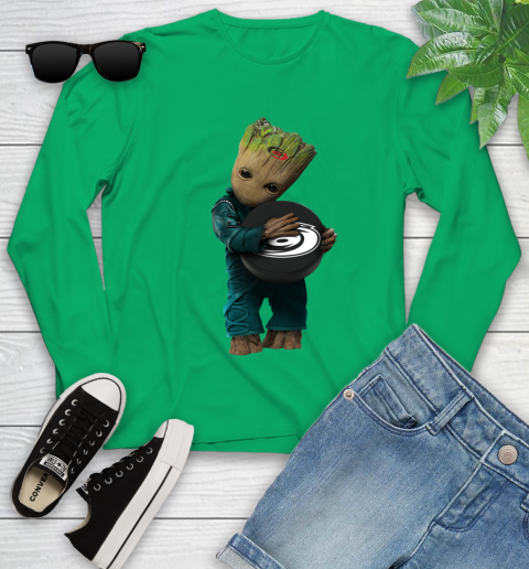 NHL Groot Guardians Of The Galaxy Hockey Sports Carolina Hurricanes Youth Long Sleeve 6