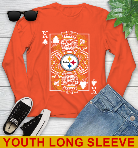 Pittsburgh Steelers NFL Football The King Of Spades Death Cards Shirt Youth Long Sleeve 3